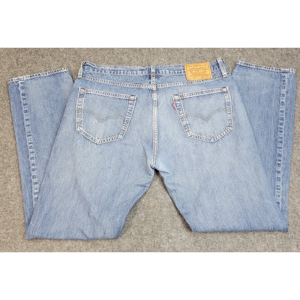 Levis 502 Jeans Mens 34x31 Blue Premium Denim Y2k Distressed Streetwear Grunge